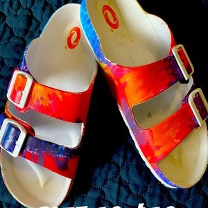 Tie-dye sandals